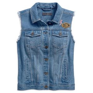 Womens Harley Davidson Skull Lightning Vest NWT